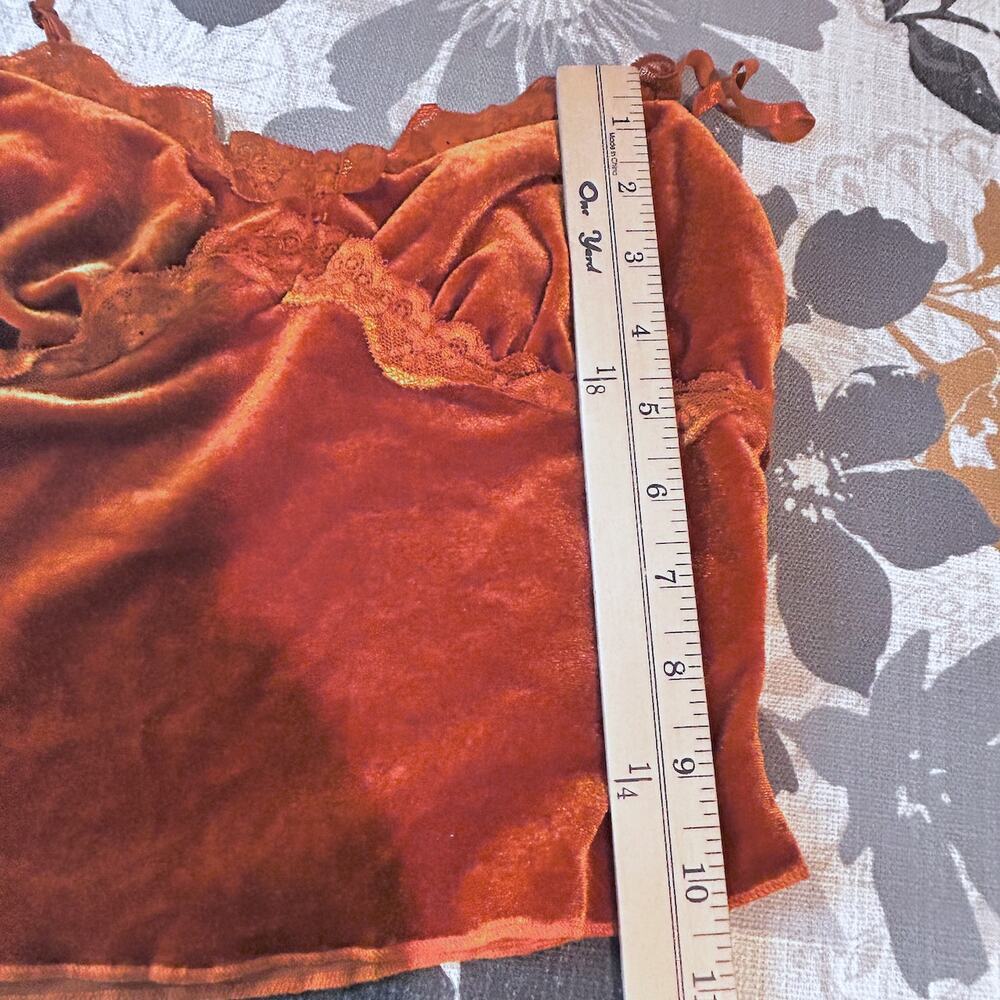 Y2K Style Velvet Lace Trim Cami Woodland Dark Fairy Whimsygoth Boho Festival SM - Picture 6 of 6
